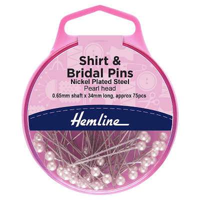 H676 Shirt and Bridal Pins: Nickel - 34mm, 75pcs 